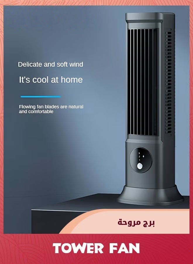 EETU Tower Fan,360° rotation Desk Fan With 3 Speeds,Fast Cooling,Quiet Operation,Portable Bladeless Fan,10.63 Desk Tower Fan For Bedroom Home Office Desktop - Image 3
