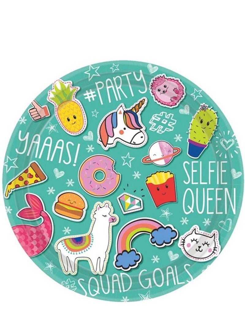 Amscan Selfie Premium Tableware Supplies, Includes Plates, Cups, Napkins, Tablecover, Cutlery and Banner for 8 Guests - Image 2