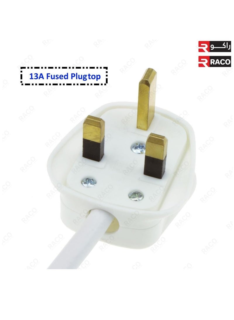 RACO - RACO Socket Extension Board Heavy-Duty Cable Power Cord 13A Plug 220-250V Socket Ideal for Various Indoor and Outdoor Uses (Dual Socket Universal with USB and Type C Ports) - Image 1