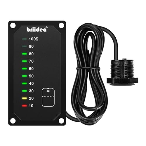 briidea لوحة مراقبة مستشعر خزان RV من برييديا، مراقب مستوى خزان المياه RV مع مؤشر LED، يسمح لك بتعبئة خزان المياه في الوقت المناسب، يعمل بجهد 7-32 فولت DC، مثالي لسيارات RV والمنازل المتنقلة والكرفانات - Image 1