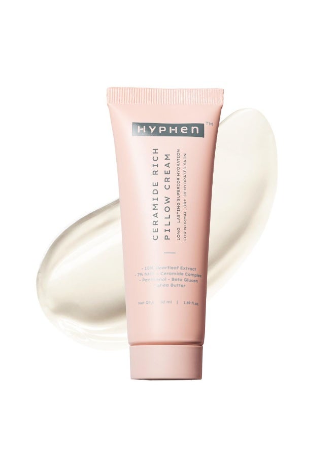 Hyphen 10% Heartleaf Extract & 7% Ceramides-NMF Face Cream Moisturizer | Rich Pillow Cream For Hydration, Deep Nourishment & Barrier Repair | For Dry Skin, Normal Skin & Sensitive Skin- 50ml - Image 1