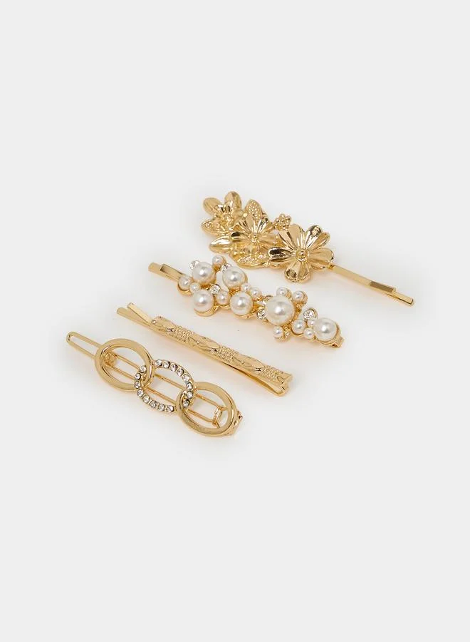 Styli Styli Pack of 4 - Embellished Hair Pin