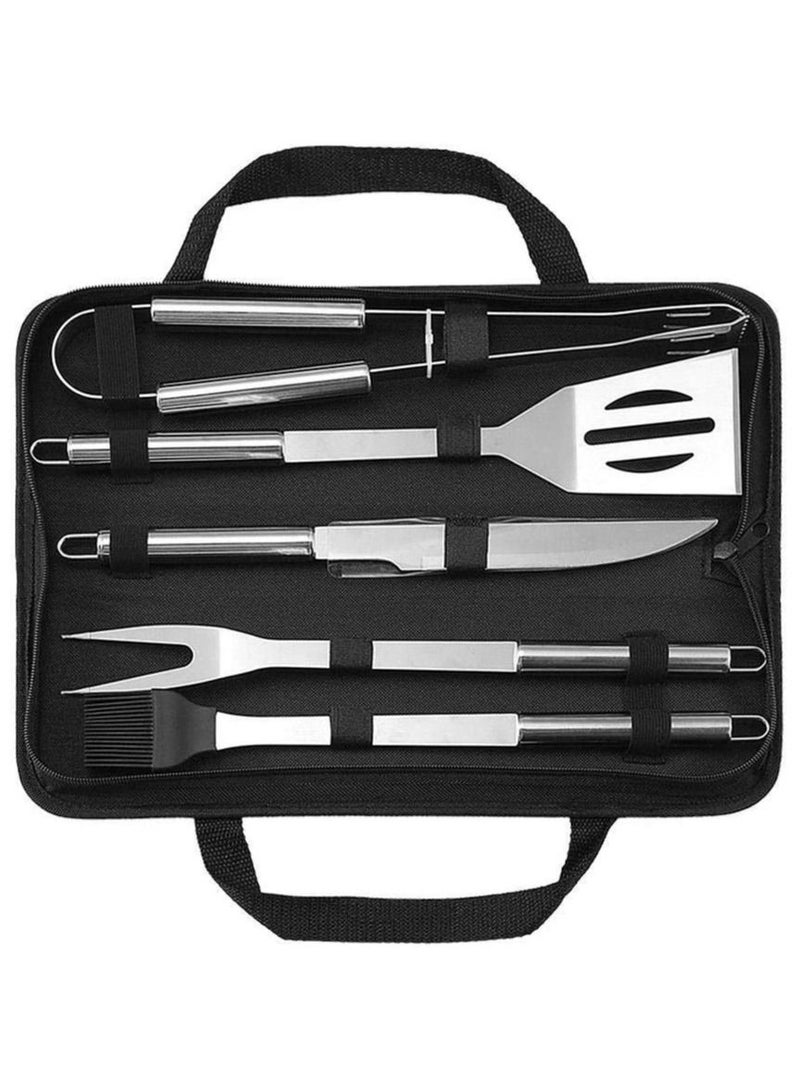 بلومنغ تايم 5 قطع محمولة من الفولاذ المقاوم للصدأ أواني الشواء مع حقيبة فضية - Image 1