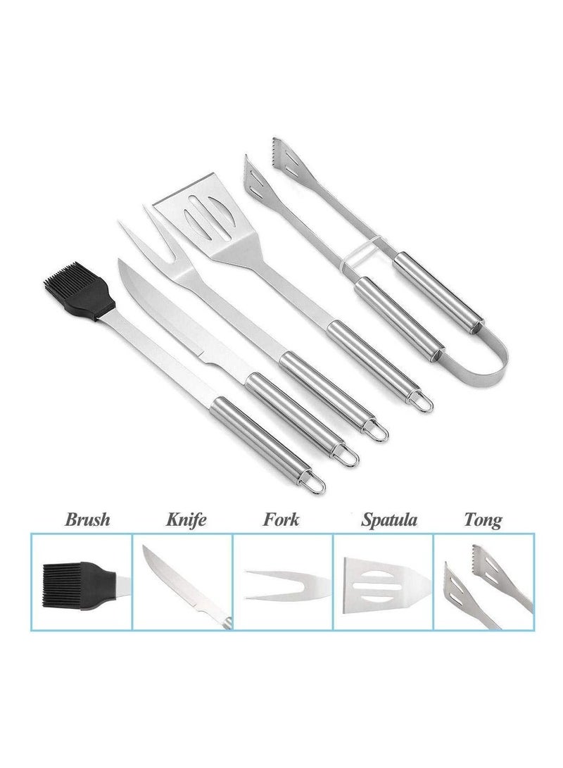 بلومنغ تايم 5 قطع محمولة من الفولاذ المقاوم للصدأ أواني الشواء مع حقيبة فضية - Image 2