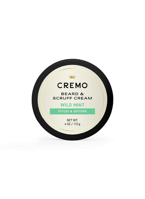 Cremo Beard & Scruff Cream, Wild Mint, 4 Ounce (Pack of 1) - Soothe Beard Itch, Condition and Offer Light-Hold Styling for Stubble and Scruff (Product Packaging May Vary)