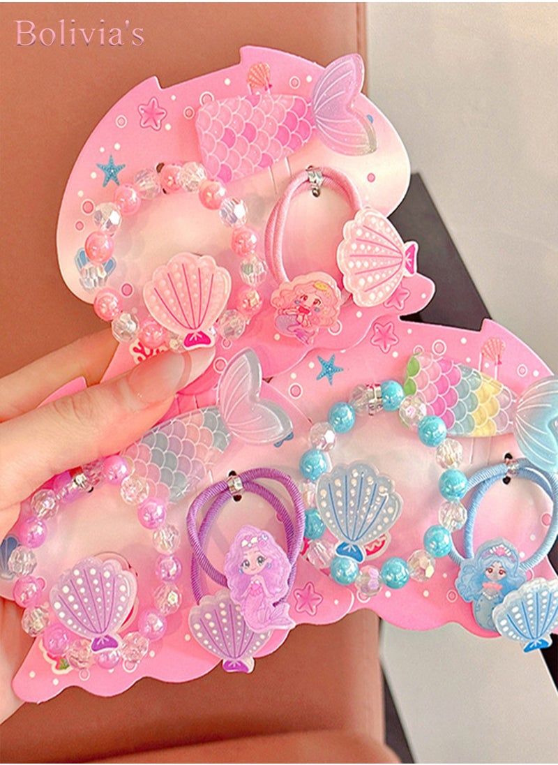 Hair Accessories Set Mermaid Theme with box includ Children's Cartoon  Rings pearl bracelet and Cartoon Hair Ring Exquisite Gift for Little Girl - pzsku/Z526DE9748E55D0348C4DZ/45/1741341388/5cab9df4-f113-47e6-bf1e-afe04670e942