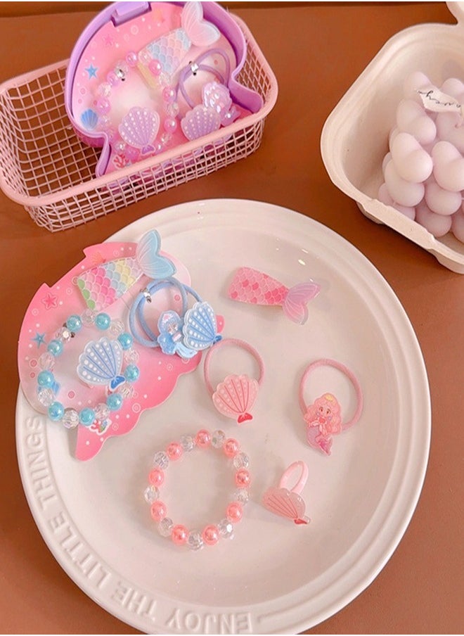 Hair Accessories Set Mermaid Theme with box includ Children's Cartoon  Rings pearl bracelet and Cartoon Hair Ring Exquisite Gift for Little Girl - pzsku/Z526DE9748E55D0348C4DZ/45/_/1740559960/cfb51afc-ee9f-4da9-80d4-2f217a287865