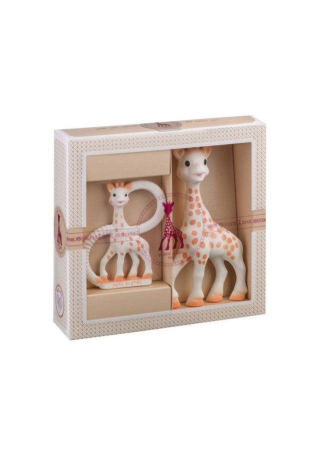 Sophie la girafe طقم هدايا صوفي الجيراف يتضمن أفضل منتجين لدينا: صوفي الجيراف الأصلية وحلقة التسنين سو بيور 100% مطاط طبيعي لعبة تسنين خالية من BPA للأطفال من 0 شهر - Image 1