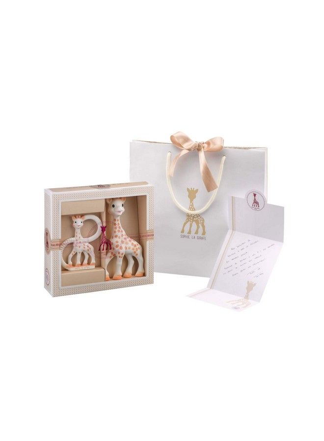 Sophie la girafe طقم هدايا صوفي الجيراف يتضمن أفضل منتجين لدينا: صوفي الجيراف الأصلية وحلقة التسنين سو بيور 100% مطاط طبيعي لعبة تسنين خالية من BPA للأطفال من 0 شهر - Image 3