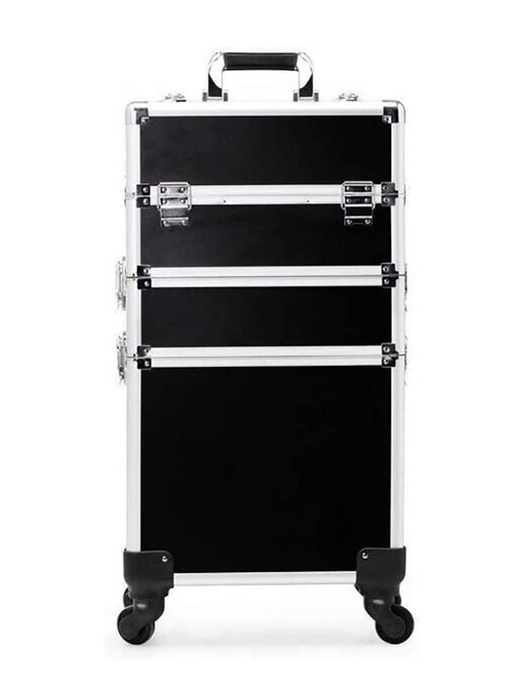 3-layer professional cosmetics box,portable rolling cosmetics trolley box,travel jewelry cosmetics storage box,with 4 wheels  - Image 1