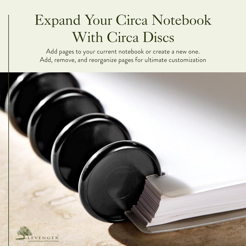 Levenger Circa Discs Binder Rings for Discbound Notebooks System, 22 Pack, Black, 2-Inch - Image 2