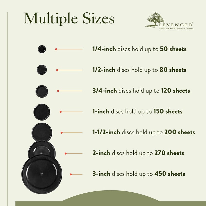 Levenger Circa Discs Binder Rings for Discbound Notebooks System, 22 Pack, Black, 2-Inch - Image 4