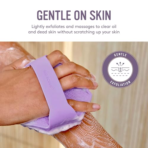 Sud Scrub® Antimicrobial Silicone Body Scrubber, Exfoliating Body Scrubber for Sensitive Skin, Eco Friendly Shower Scrubber for Body, Silicone Body Brush for Showering, Purple - Image 3