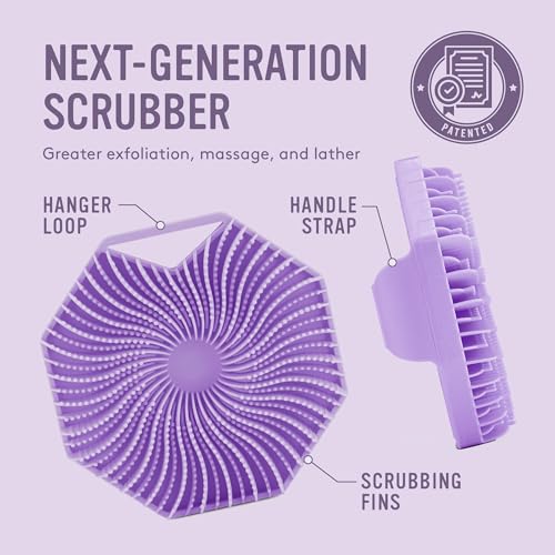 Sud Scrub® Antimicrobial Silicone Body Scrubber, Exfoliating Body Scrubber for Sensitive Skin, Eco Friendly Shower Scrubber for Body, Silicone Body Brush for Showering, Purple - Image 5