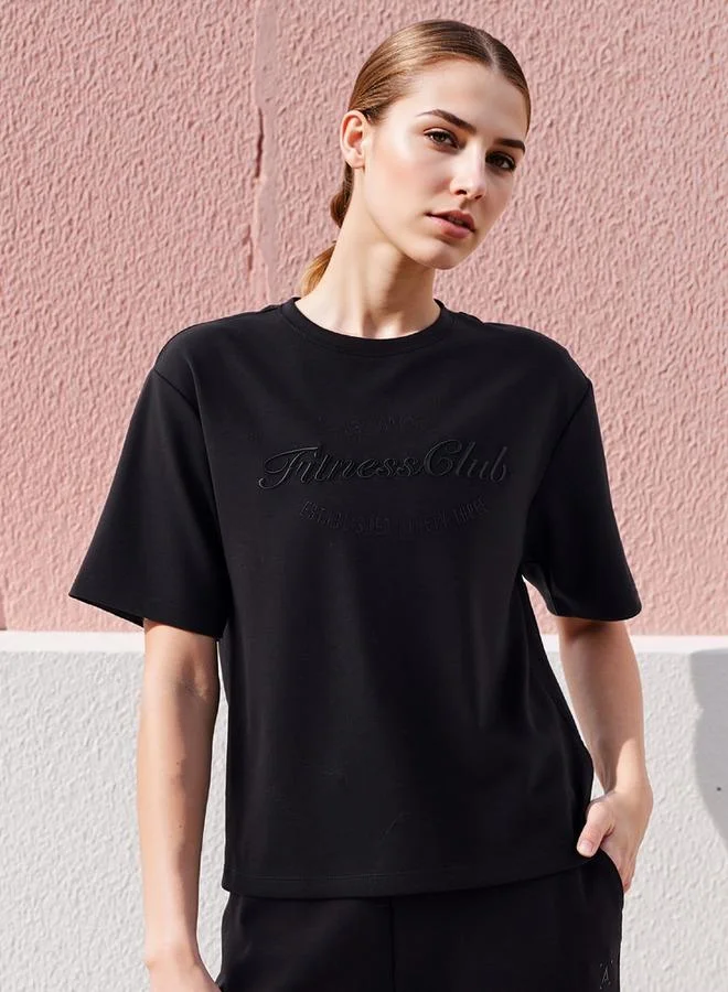 ADOT by Splash Typographic Embroidered T-shirt