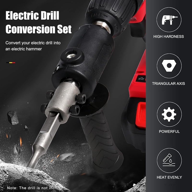 Hetkrishi Handheld Electric Drill Conversion Tool Drill Converter to Electric Hammer Modified Drills Attachment for Concrete Breaker - Image 3