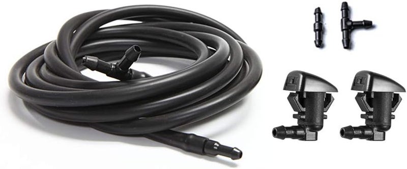 A ABIGAIL Front Windshield Washer Nozzles Kit for 2007-2011 Ford Edge, 2007-2010 Lincoln MKX Base Sport Premium Sport Replaces OEM # 7T4Z-17603-A Washer Jet and Fluid Hose with Connector - Image 1