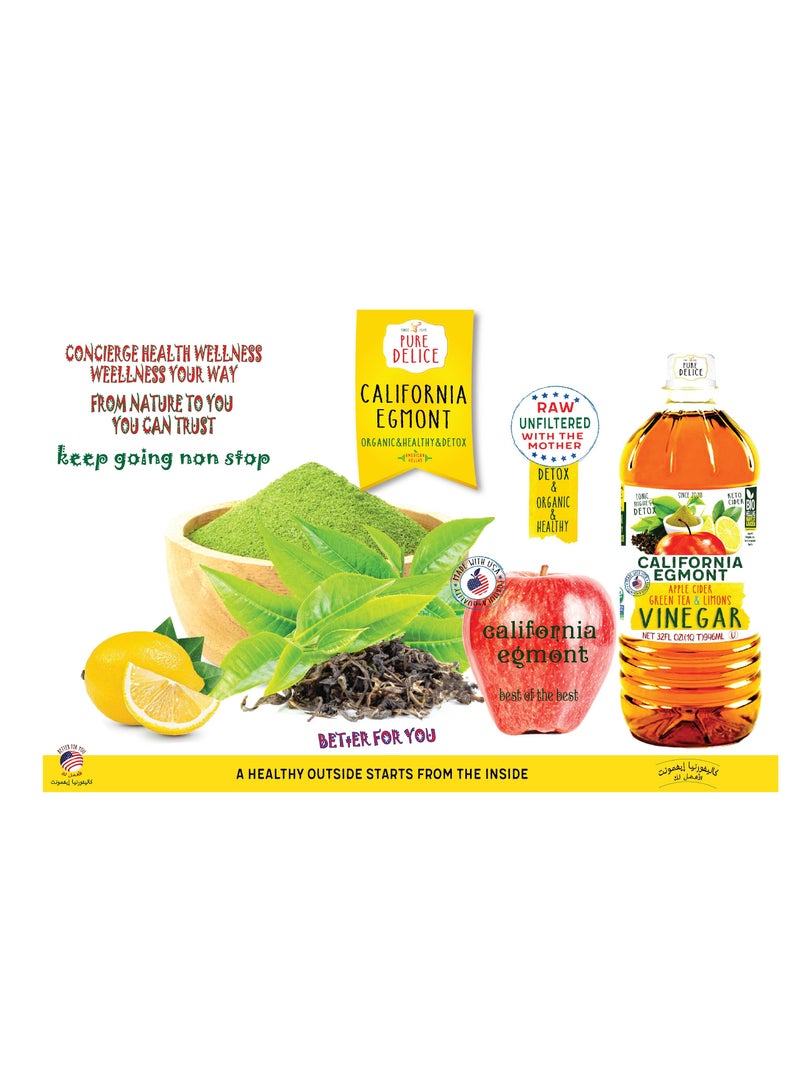 CALIFORNIA EGMONT Apple cider vinegar, lemon and green tea Organic brew 946 ml - Image 5