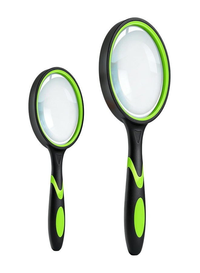 NebulaFlicker 10X Handheld Magnifying Glass,Rubber Reading Magnifier for Seniors, Suitable for Detailed Hobbies and Close Work (1 Pack 50mm, 1 Pack 65mm) - Image 1