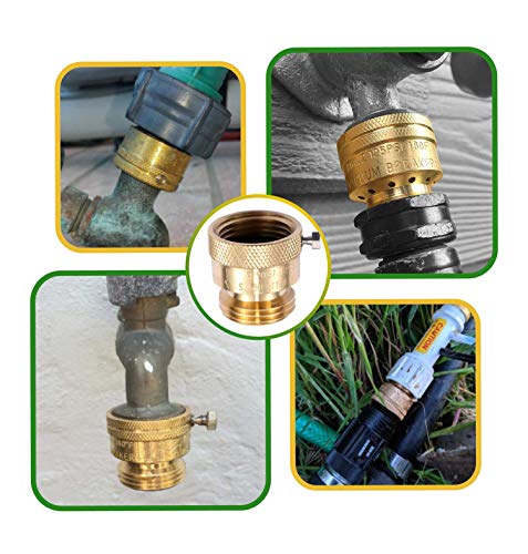 Litorange 2 Pack Brass 3/4" Inch GHT Hose Bibb Connector Backflow Preventer Vacuum Breaker - Image 5