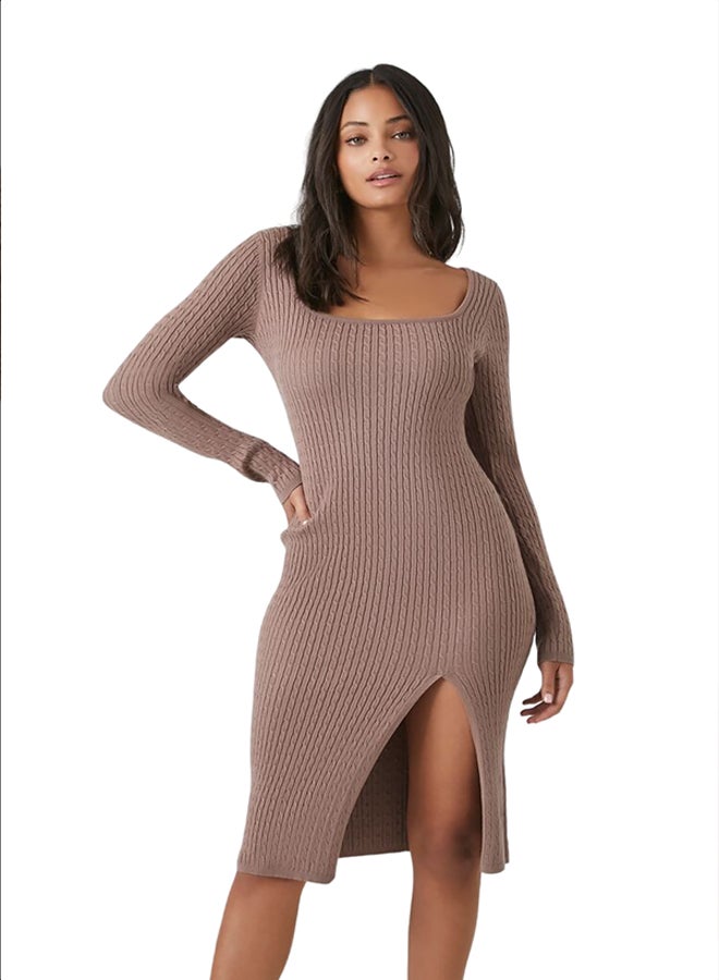FOREVER 21 Cable Knit Sweater Midi Dress - Image 1