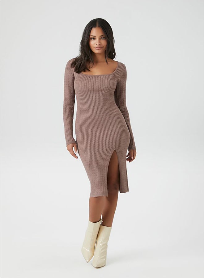 FOREVER 21 Cable Knit Sweater Midi Dress - Image 2