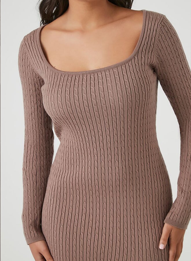 FOREVER 21 Cable Knit Sweater Midi Dress - Image 4