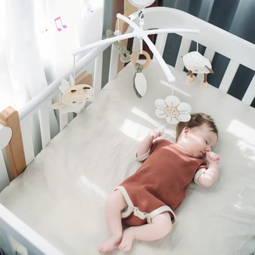 COTTONBEBE Crib Mobile 35 Lullaby Music, Cotton Baby Mobiles for Cribs & Pack N Play, Easy to Install, Stuffed Animals Hanging Toys Newborn Boys & Girls, Caterpillar - Image 5