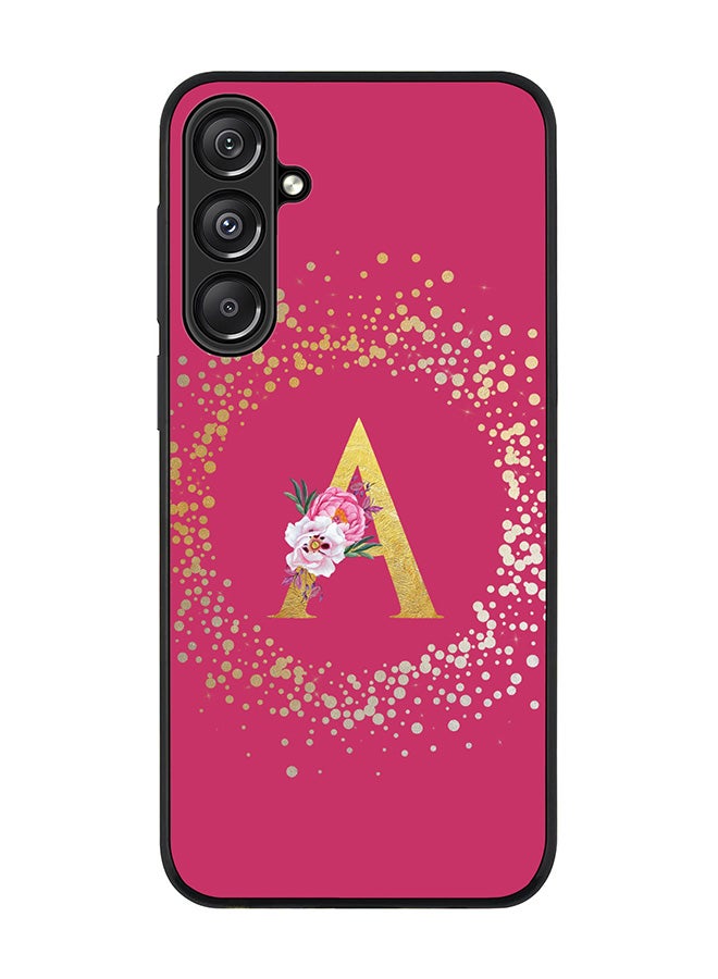 Stylizedd For Samsung Galaxy A16 / A16 5G Case,Slim fit Camera Protection, Shockproof Thin Phone cover - Custom Monogram Floral - A ( Deep Pink ) - Image 1