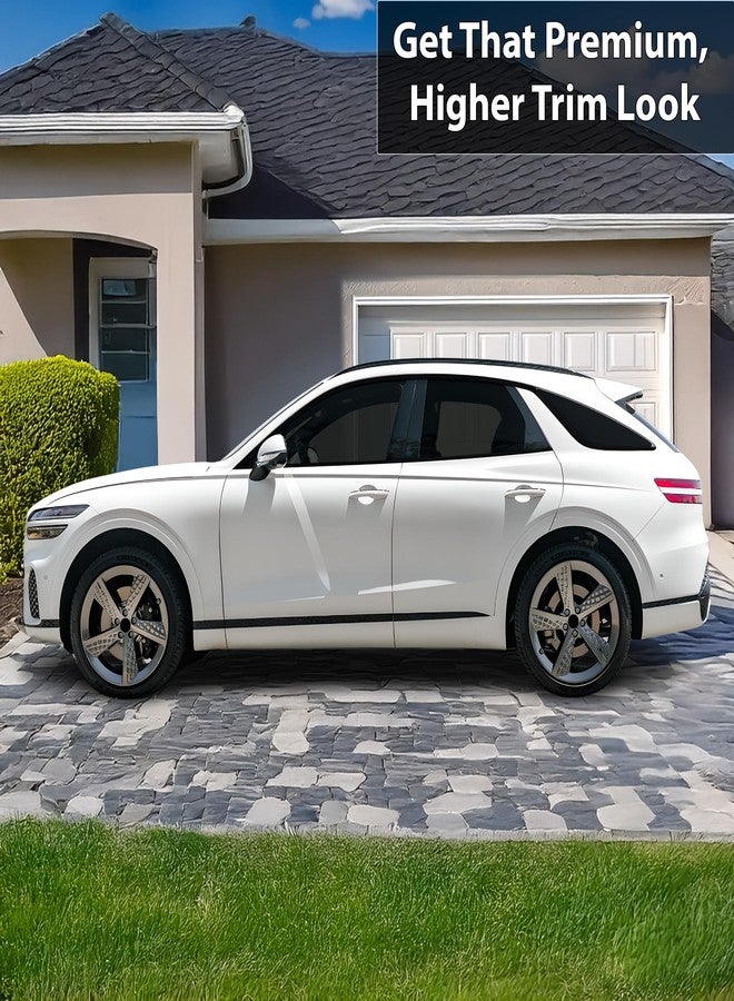 BOGAR TECH DESIGNS Side Window Trim Chrome Delete Overlay Compatible with Genesis GV70 2022-2025, Gloss Black - Image 2