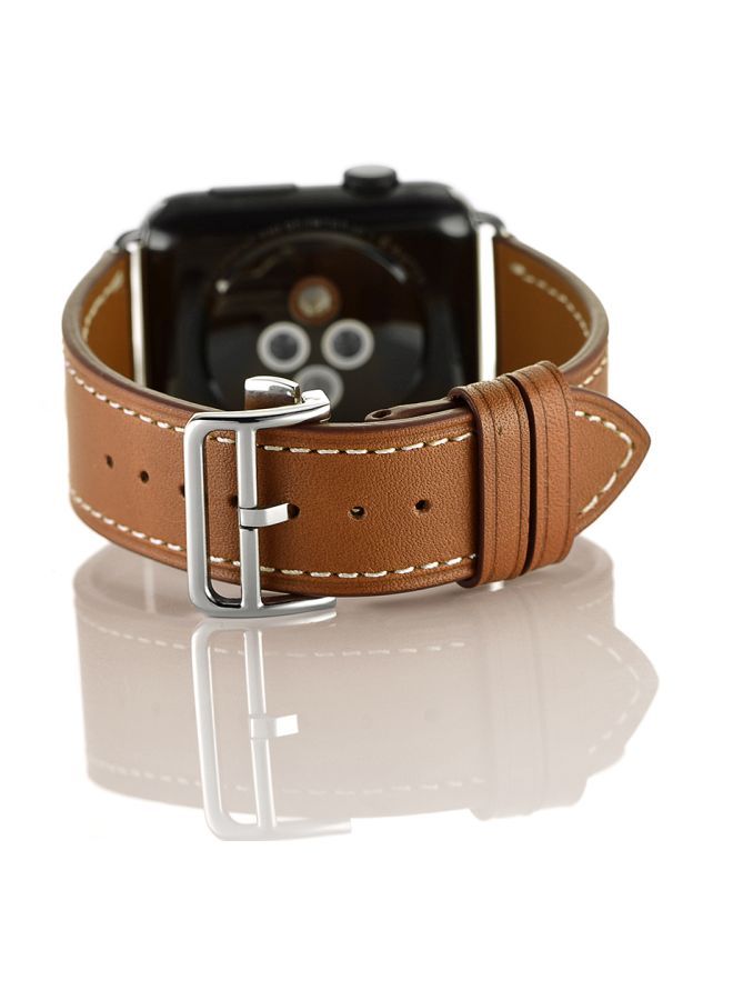 NIBEMINENT Replacement Band For Apple Watch Series 1/2/3/4 44/42 mm Brown - Image 2