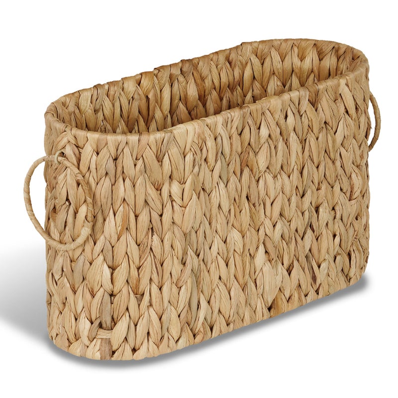 efluky Toilet Paper Storage Basket, Water Hyacinth Slim Toilet Paper Holder- Holds Up to 9 Mega Rolls, Home Bathroom Decor Organizer - Image 1
