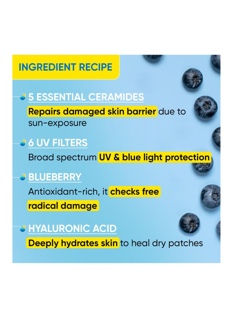 Dot & Key Blueberry Hydrate Barrier Repair Sunscreen Spf 50+,Pa++++|For Dry&Sensitive Skin|Non - Greasy Finish|No White Cast|Uv&Blue Light Protection|Broad Spectrum|For Women&Men|50G, 1 Count - Image 5