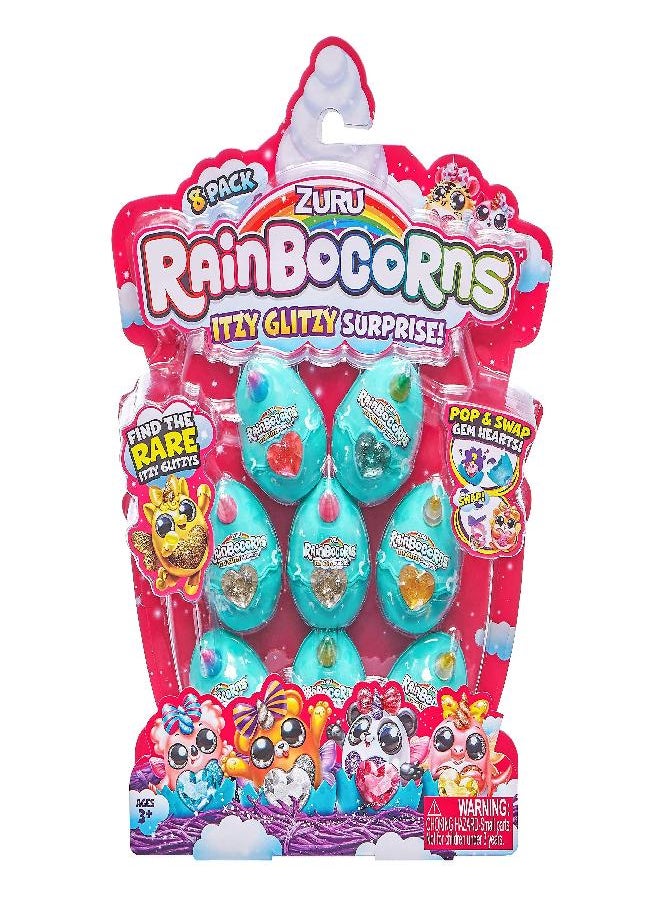 Rainbocorns Rainbocorns - Itzy Glitzy Surprise Series 1 - 8 Pack, Teal (9220)  - Image 4