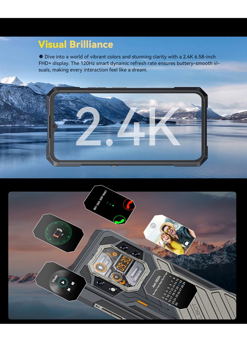 Cubot - KingKong X Rugged Smart Phone 5G Android 14 16GB+256GB 2.4K 6.58-inch FHD+IPS Display Dual SIM 32MP+100MP Camera 10200mAh Battery NFC/ Fingerprint/ OTG Black - Image 1