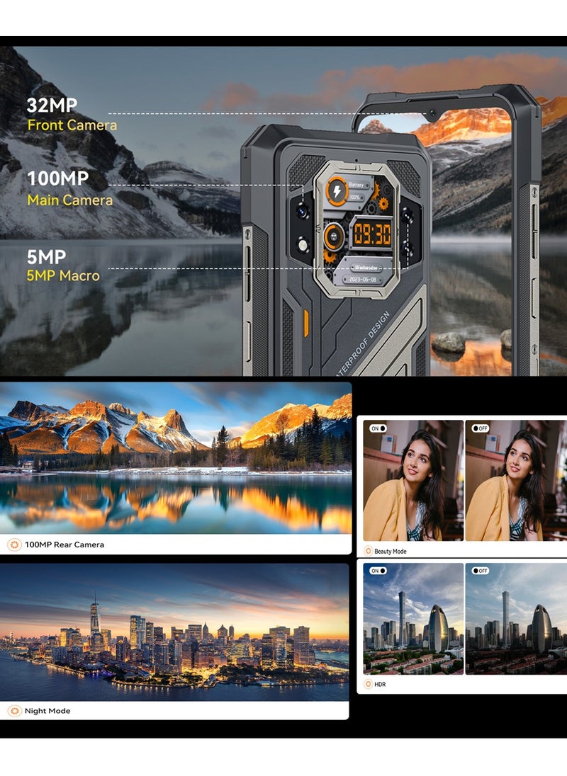 Cubot - KingKong X Rugged Smart Phone 5G Android 14 16GB+256GB 2.4K 6.58-inch FHD+IPS Display Dual SIM 32MP+100MP Camera 10200mAh Battery NFC/ Fingerprint/ OTG Black - Image 1