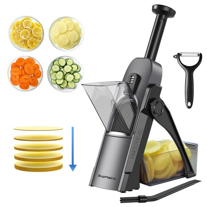 SAFE MANDOLINE SLICER FOR KITCHEN POTATO SLICER FOR CHIPS VEGETABLE FOOD CUTTERTHICKNESS ADJUSTABLE 018 MM KITCHEN FASTER SLICE ARTIFACT ONLY SLICER