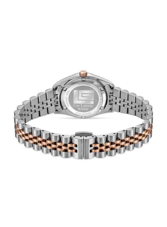 Guy Laroche Rosalie Blue Dial Silver-Rose Gold Metal Bracelet Analog Watch for Women 30mm - Image 3