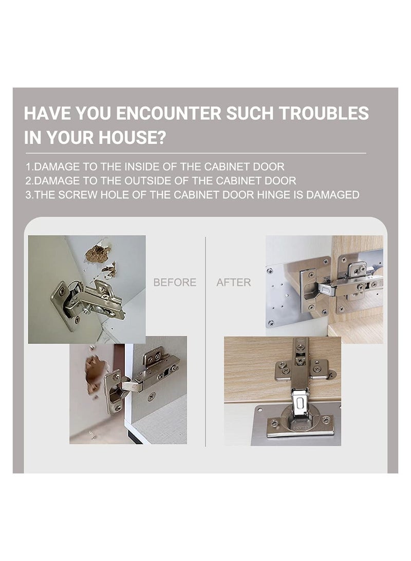 Cabinet Hinge Repair Plate Kit, Fix Hinged Stainless Steel Door Panels, Ideal for Wood Furniture, Shelves  Cabinets, Includes Hinge Repair Brackets - Image 2