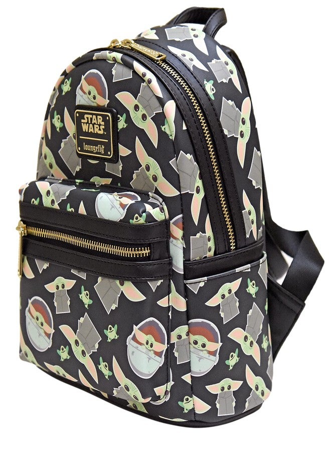 Loungefly حقيبة كتف مزدوجة للنساء من لوانجفلاي ستار وورز بيبي يودا بطبعة شاملة - Image 2