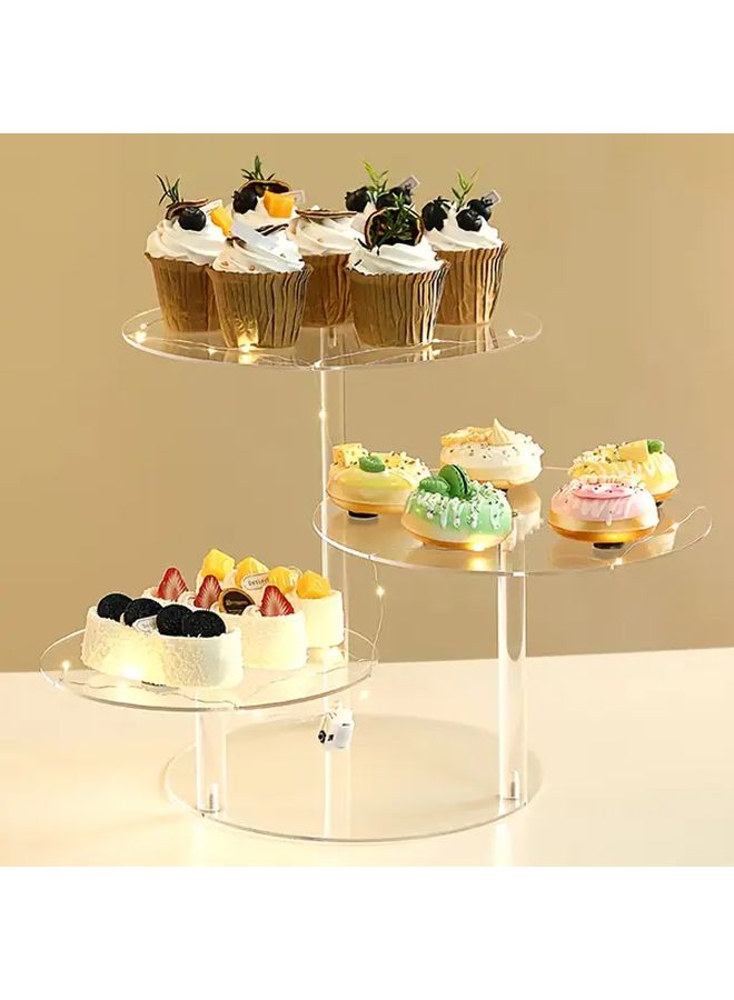 Transparent 4 Tier Acrylic Cupcake Stand Round Dessert Display For Birthday Wedding Holiday - Image 2
