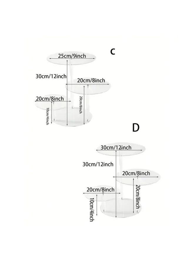 Transparent 4 Tier Acrylic Cupcake Stand Round Dessert Display For Birthday Wedding Holiday - Image 4