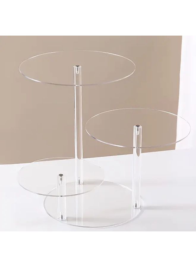 Transparent 4 Tier Acrylic Cupcake Stand Round Dessert Display For Birthday Wedding Holiday - Image 5