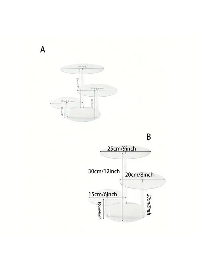 Transparent 4 Tier Acrylic Cupcake Stand Round Dessert Display For Birthday Wedding Holiday - Image 3