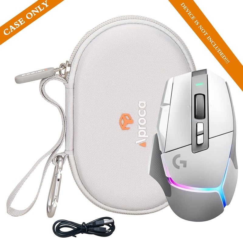 Aproca حافظة تخزين صلبة محمولة رمادية من Aproca لفأرة Logitech G502 X Plus Lightspeed اللاسلكية البصرية - Image 4