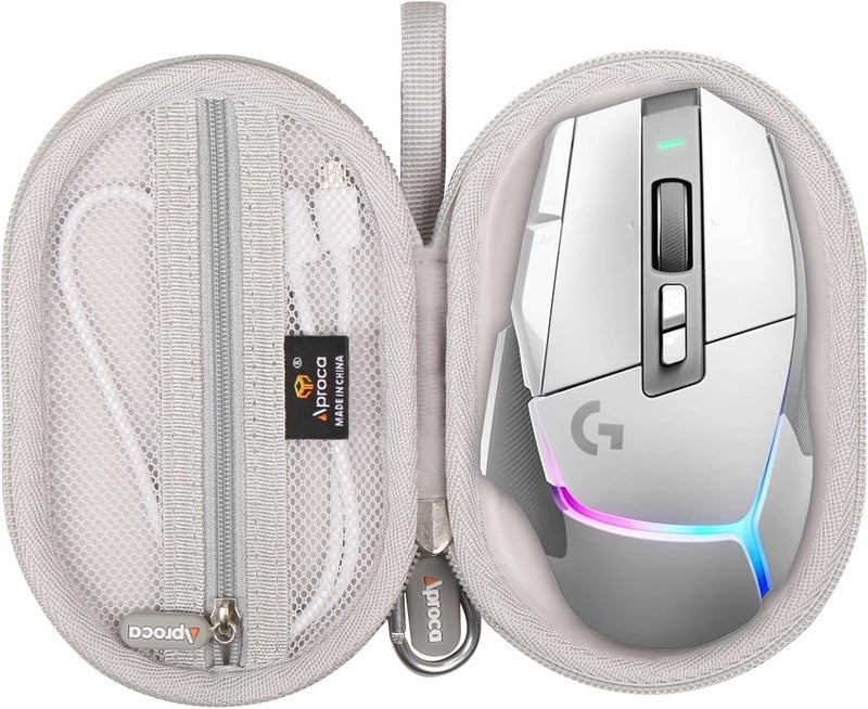 Aproca حافظة تخزين صلبة محمولة رمادية من Aproca لفأرة Logitech G502 X Plus Lightspeed اللاسلكية البصرية - Image 1