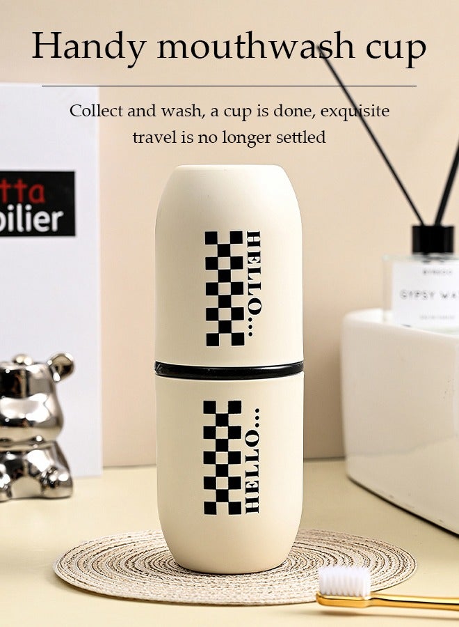 DUNISO حافظة فرشاة الأسنان للسفر، كوب فرشاة أسنان محمول متعدد الوظائف، حامل فرشاة أسنان، تصميم كوب مقسم، مناسب للتخييم، السفر، المنزل، المدرسة، الأعمال، الحمام - Image 4