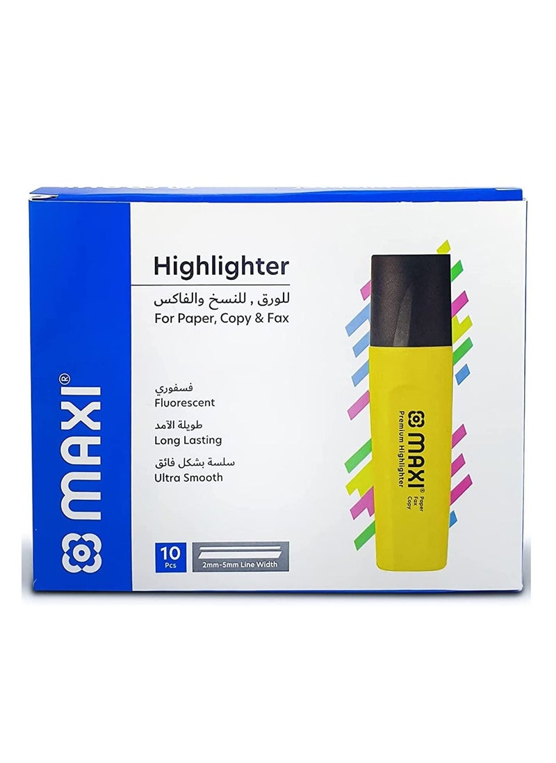 Maxi - 10-Piece Highlighter Yellow - Image 1