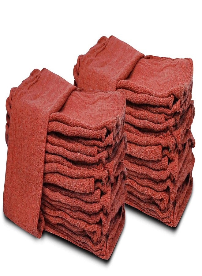 STF Linen Cotton Shop Towels Red - (Pack of 150) Size 14x14 Inches Cleaning Rags - Absorbent Shop Rags and Multipurpose Cleaning Towels for Automobiles, Industries, Garage and Homes - Image 2