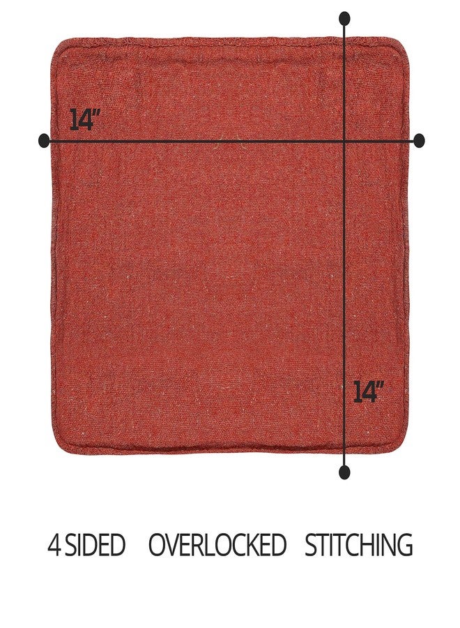 STF Linen Cotton Shop Towels Red - (Pack of 150) Size 14x14 Inches Cleaning Rags - Absorbent Shop Rags and Multipurpose Cleaning Towels for Automobiles, Industries, Garage and Homes - Image 4